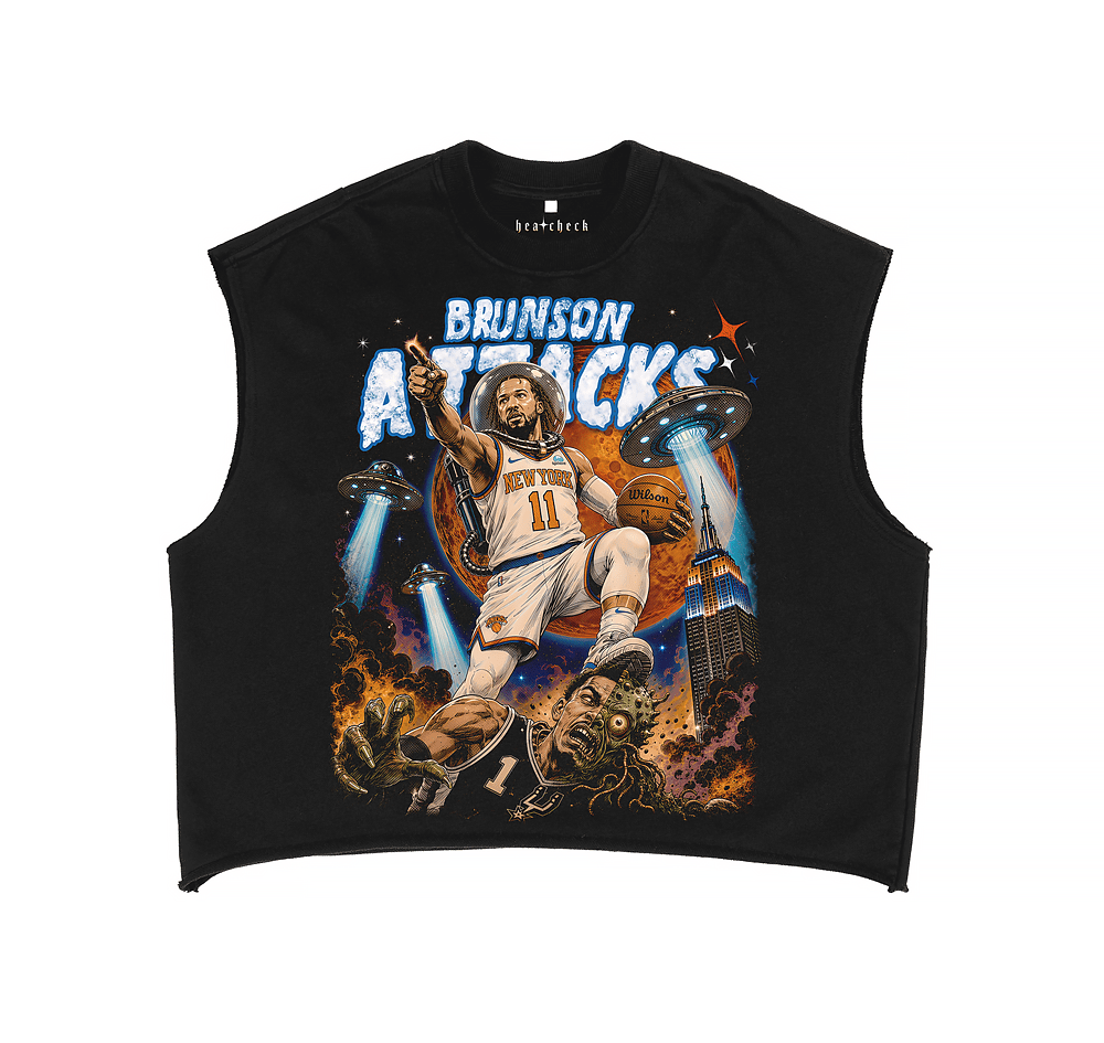 Brunson Attacks French Terry Boxy Tank Top - Heatcheck